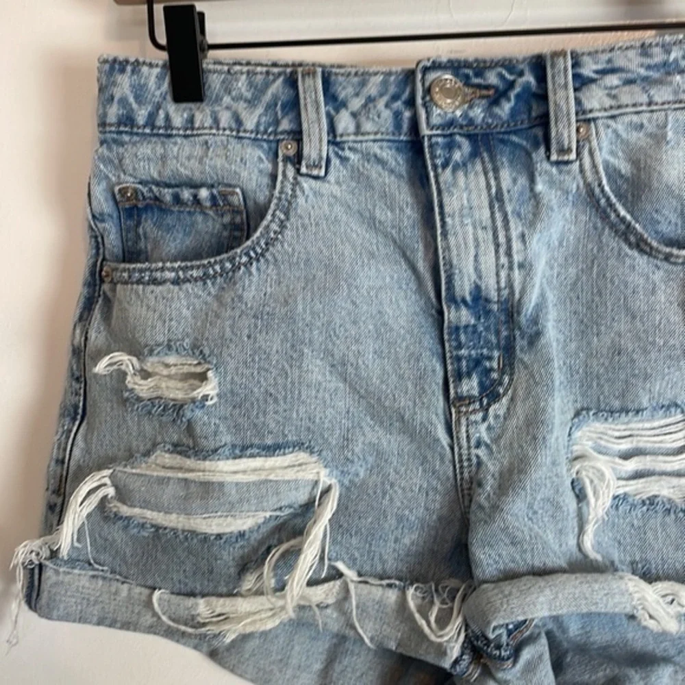 Garage Distressed Stone Wash Denim Shorts 9 - Picture 3 of 11